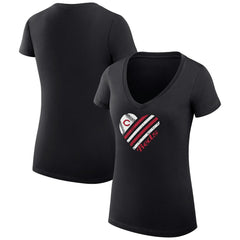 Cincinnati Reds G-III 4Her by Carl Banks Women's Super-Slim Fit Lightweight Heart V-Neck T-Shirt - MLB