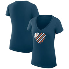 Detroit Tigers G-III 4Her by Carl Banks Women's Super-Slim Fit Lightweight Heart V-Neck T-Shirt - MLB