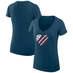 Los Angeles Angels G-III 4Her by Carl Banks Women's Super-Slim Fit Lightweight Heart V-Neck T-Shirt - MLB
