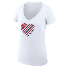 Los Angeles Angels G-III 4Her by Carl Banks Women's Super-Slim Fit Lightweight Heart V-Neck T-Shirt - MLB
