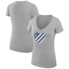 Los Angeles Dodgers G-III 4Her by Carl Banks Women's Super-Slim Fit Lightweight Heart V-Neck T-Shirt - MLB