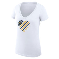 Milwaukee Brewers G-III 4Her by Carl Banks Women's Super-Slim Fit Lightweight Heart V-Neck T-Shirt - MLB