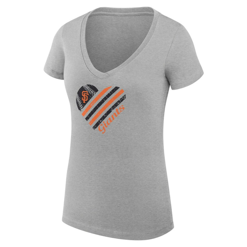 San Francisco Giants G-III 4Her by Carl Banks Women's Super-Slim Fit Lightweight Heart V-Neck T-Shirt - MLB