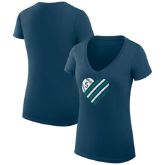 Seattle Mariners G-III 4Her by Carl Banks Women's Super-Slim Fit Lightweight Heart V-Neck T-Shirt - MLB