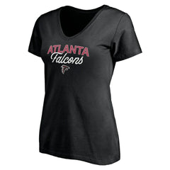 Atlanta Falcons Women's Depth Chart V-Neck T-Shirt Black | NFL