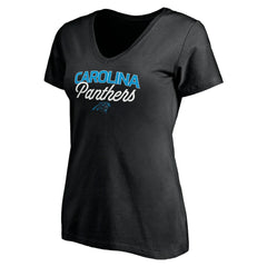 Carolina Panthers Women's Depth Chart V-Neck T-Shirt Black | NFL