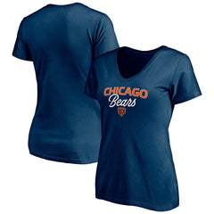 Chicago Bears Women's Depth Chart V-Neck T-Shirt Navy | NFL
