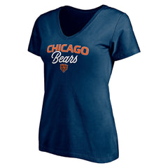 Chicago Bears Women's Depth Chart V-Neck T-Shirt Navy | NFL