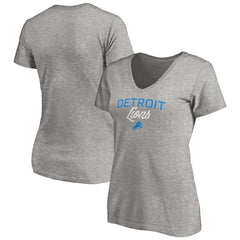 Detroit Lions Women's Depth Chart V-Neck T-Shirt Gray | NFL
