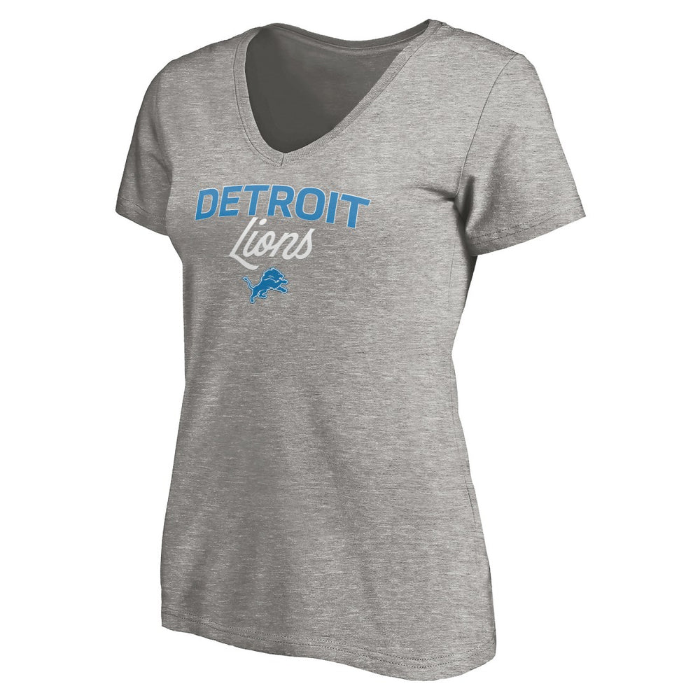Detroit Lions Women's Depth Chart V-Neck T-Shirt Gray | NFL