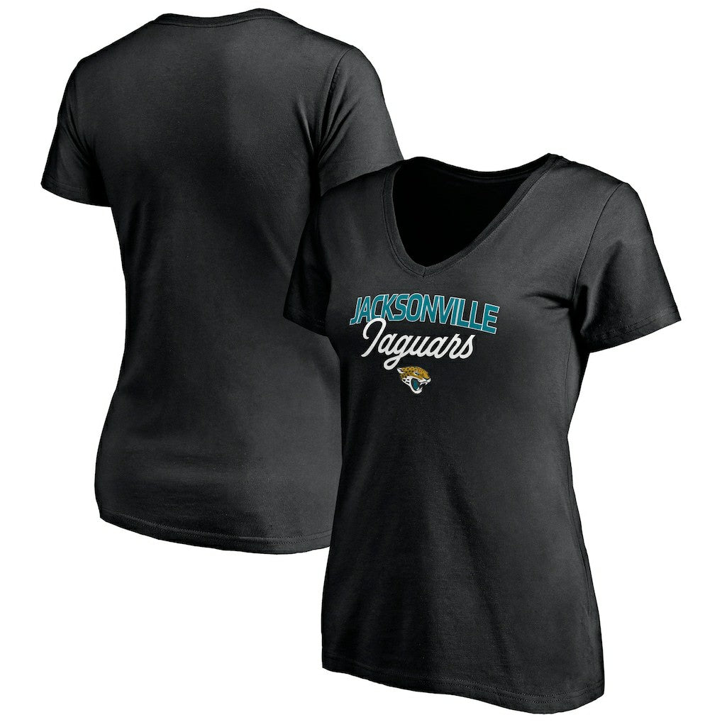 Jacksonville Jaguars Women's Depth Chart V-Neck T-Shirt Black | NFL