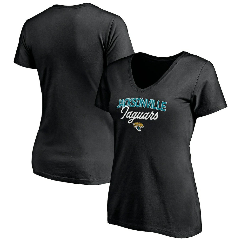 Jacksonville Jaguars Women's Depth Chart V-Neck T-Shirt Black | NFL