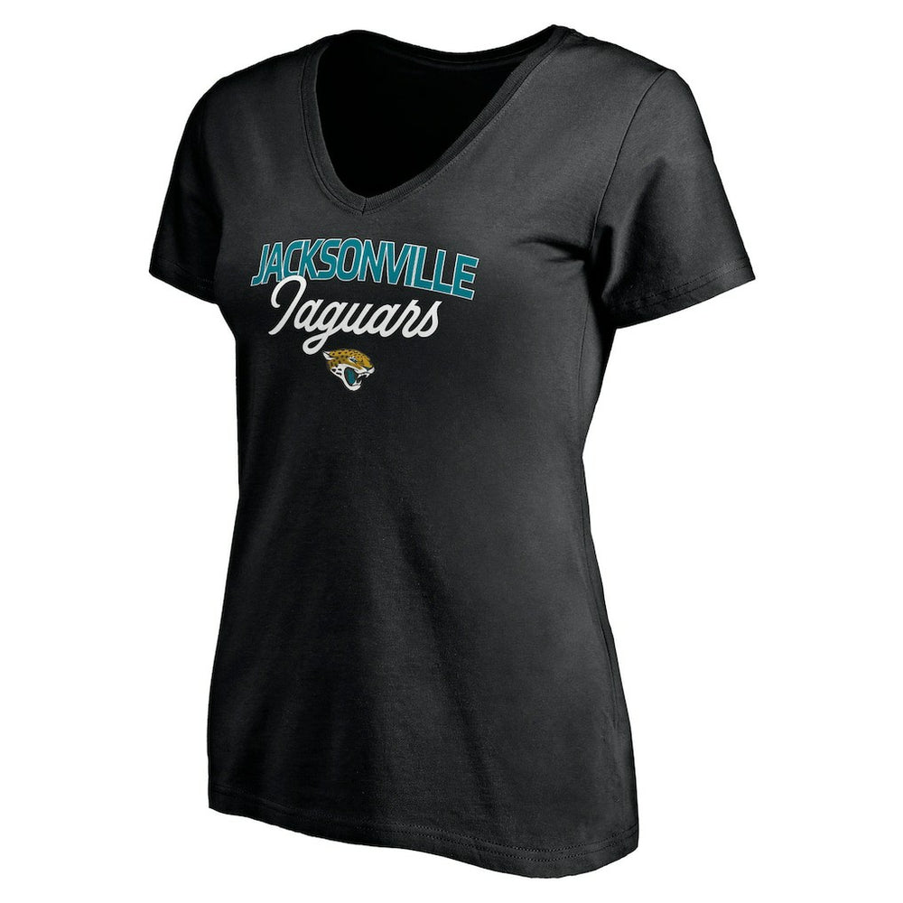 Jacksonville Jaguars Women's Depth Chart V-Neck T-Shirt Black | NFL