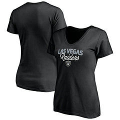 Las Vegas Raiders Women's Depth Chart V-Neck T-Shirt Black | NFL