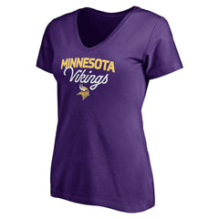 Minnesota Vikings Women's Depth Chart V-Neck T-Shirt Purple | NFL
