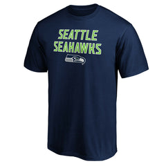 Seattle Seahawks Game Day Stack T-Shirt College Navy | NFL