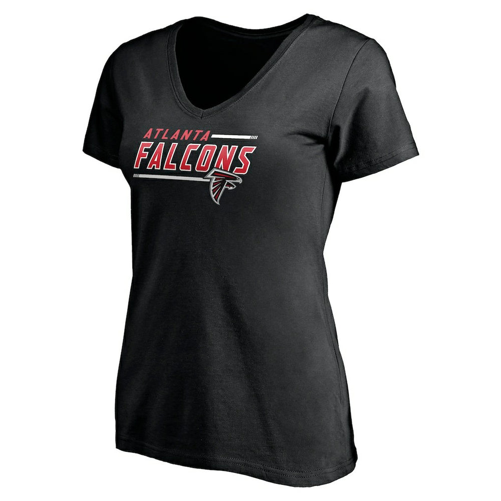 Atlanta Falcons Women's Mascot In Bounds V-Neck T-Shirt Black | NFL