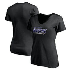 Baltimore Ravens Women's Mascot In Bounds V-Neck T-Shirt Black | NFL