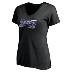 Baltimore Ravens Women's Mascot In Bounds V-Neck T-Shirt Black | NFL