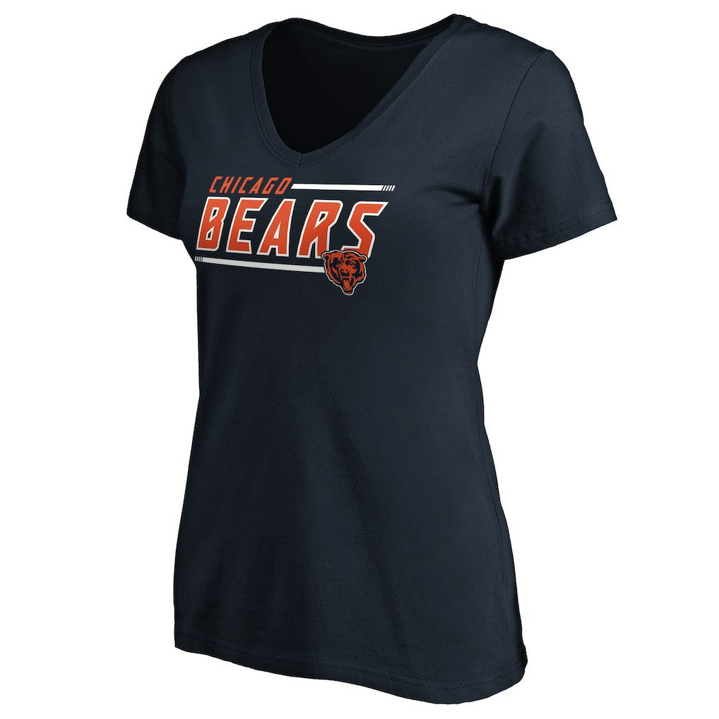 Chicago Bears Women's Mascot In Bounds V-Neck T-Shirt Navy | NFL