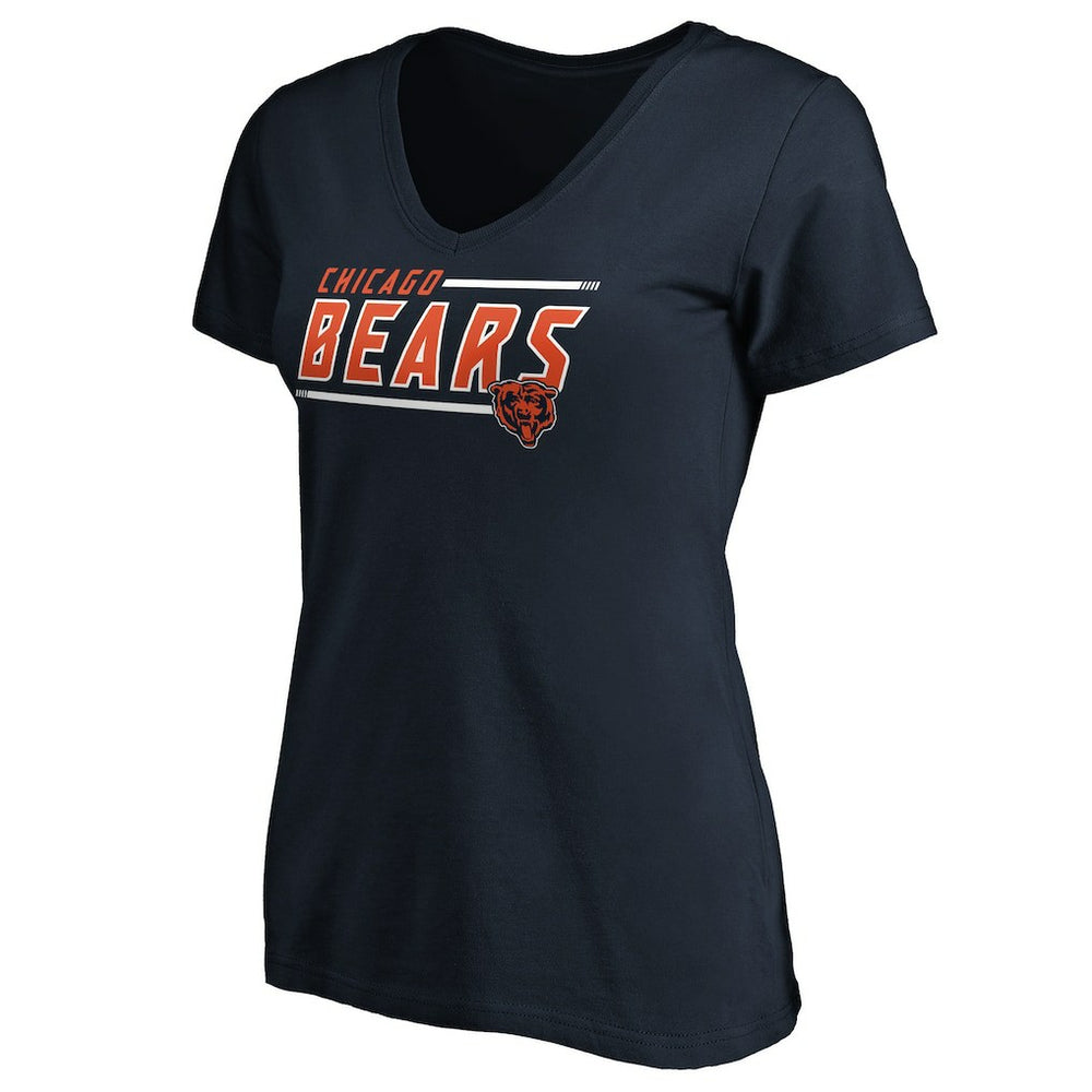 Chicago Bears Women's Mascot In Bounds V-Neck T-Shirt Navy | NFL