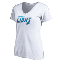 Detroit Lions Women's Mascot In Bounds V-Neck T-Shirt White | NFL