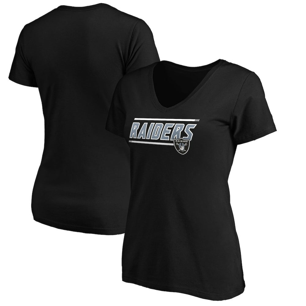 Las Vegas Raiders Women's Mascot In Bounds V-Neck T-Shirt Black | NFL