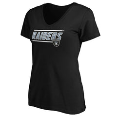 Las Vegas Raiders Women's Mascot In Bounds V-Neck T-Shirt Black | NFL