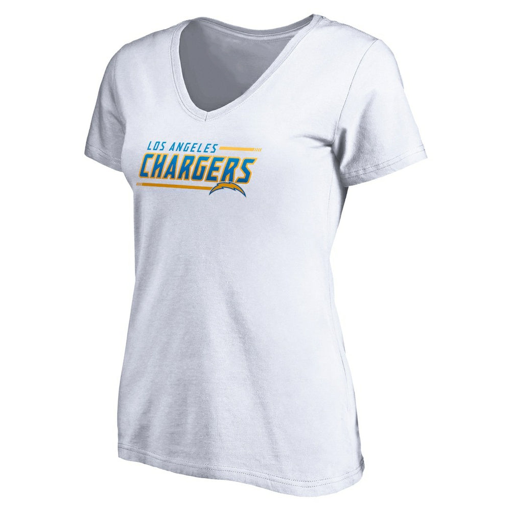 Los Angeles Chargers Women's Mascot In Bounds V-Neck T-Shirt White | NFL