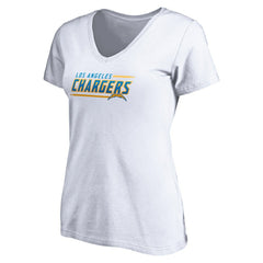 Los Angeles Chargers Women's Mascot In Bounds V-Neck T-Shirt White | NFL