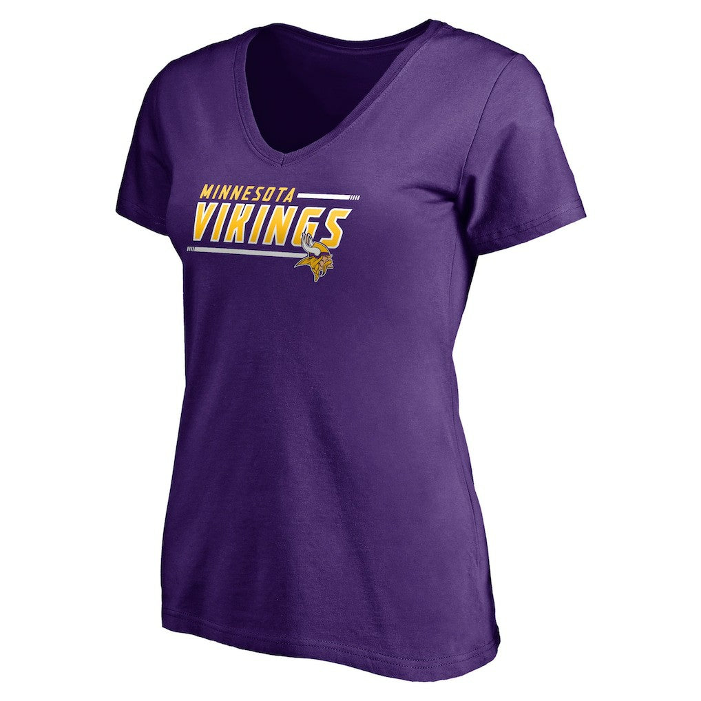 Minnesota Vikings Women's Mascot In Bounds V-Neck T-Shirt Purple | NFL