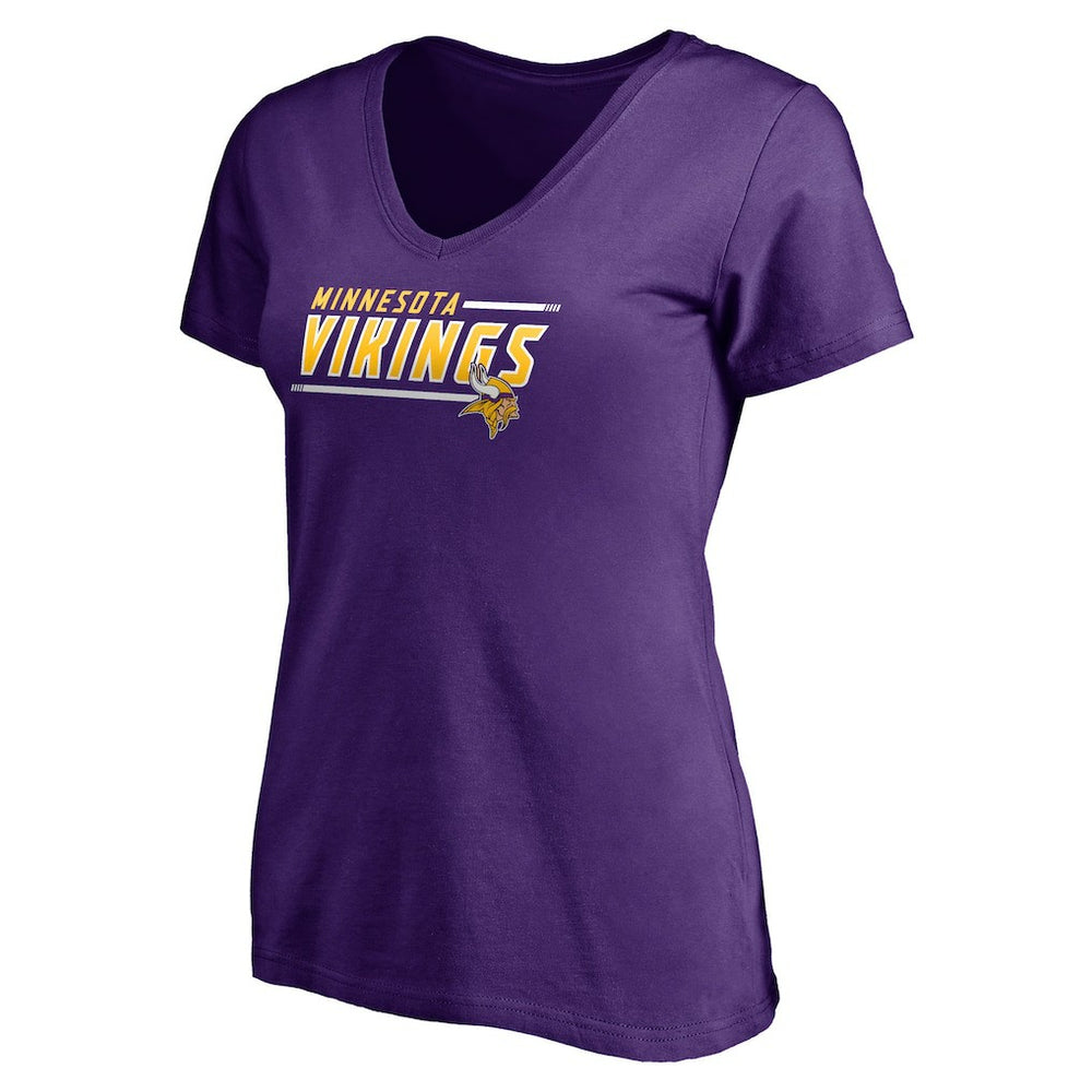Minnesota Vikings Women's Mascot In Bounds V-Neck T-Shirt Purple | NFL