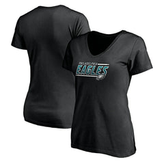 Philadelphia Eagles Women's Mascot In Bounds V-Neck T-Shirt Black | NFL