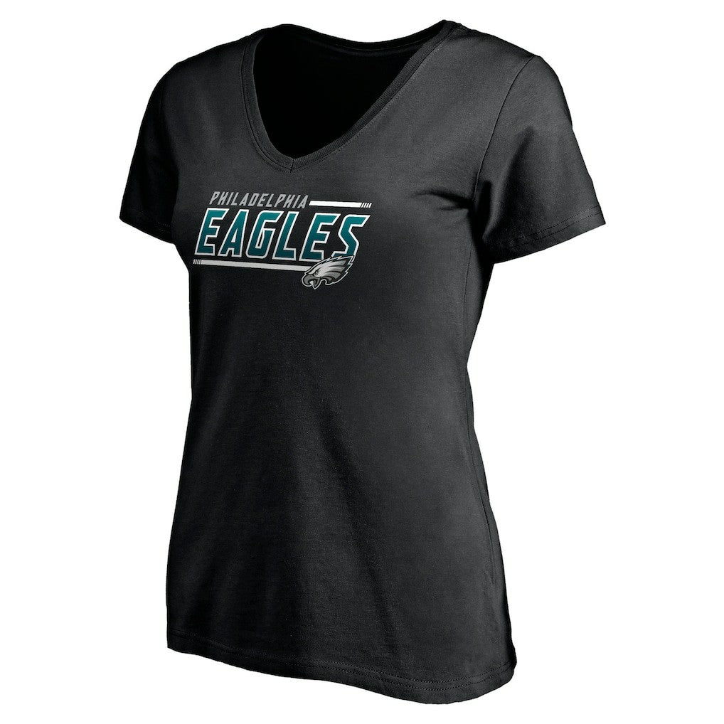 Philadelphia Eagles Women's Mascot In Bounds V-Neck T-Shirt Black | NFL