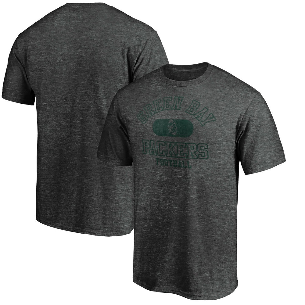 Green Bay Packers Varsity Issued Throwback T-Shirt Heather Charcoal | NFL