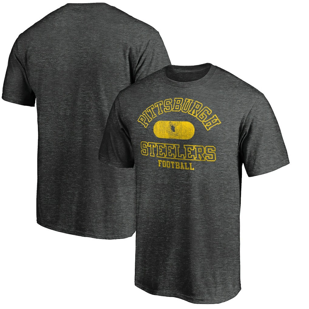 Pittsburgh Steelers Varsity Issued Throwback T-Shirt Heather Charcoal | NFL