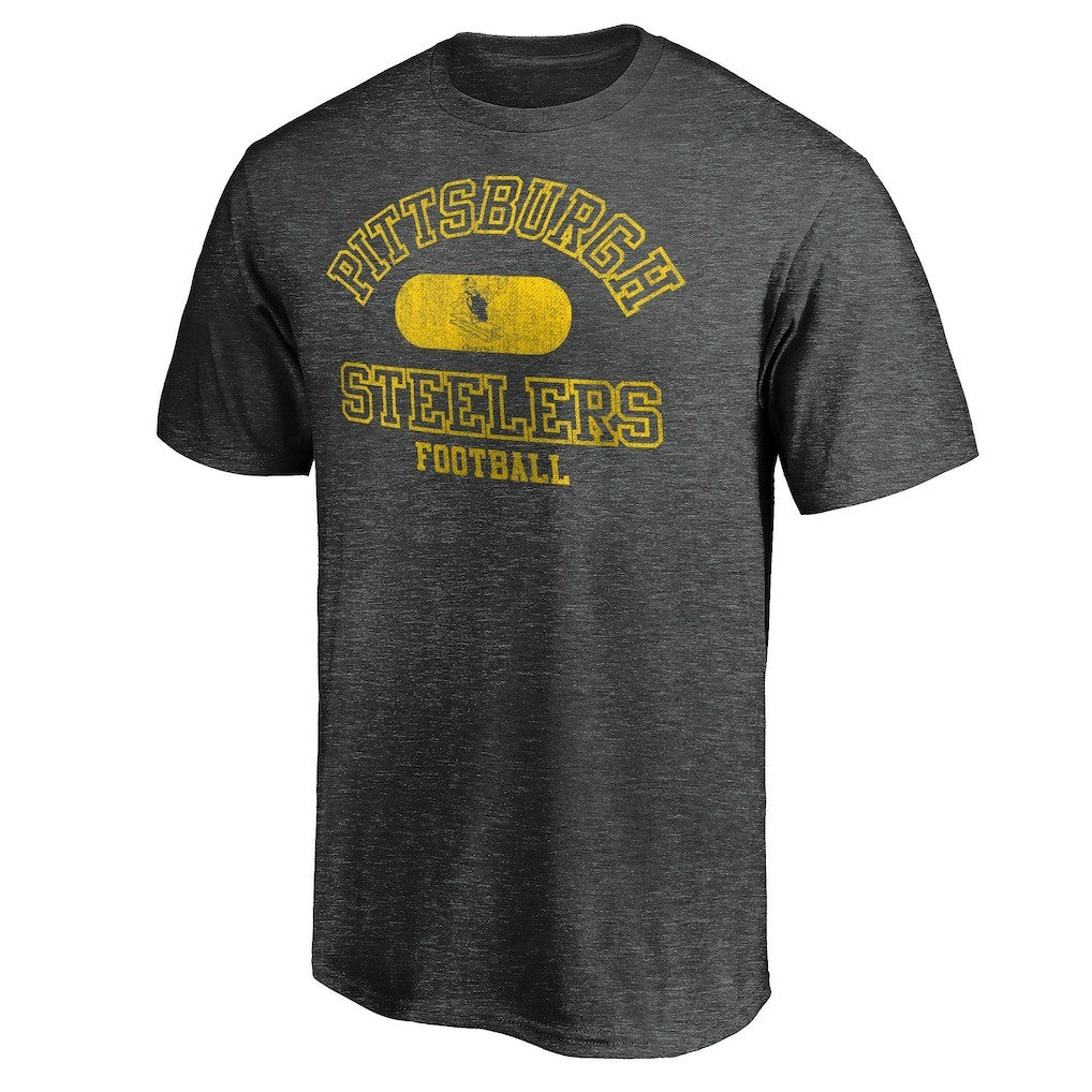 Pittsburgh Steelers Varsity Issued Throwback T-Shirt Heather Charcoal | NFL