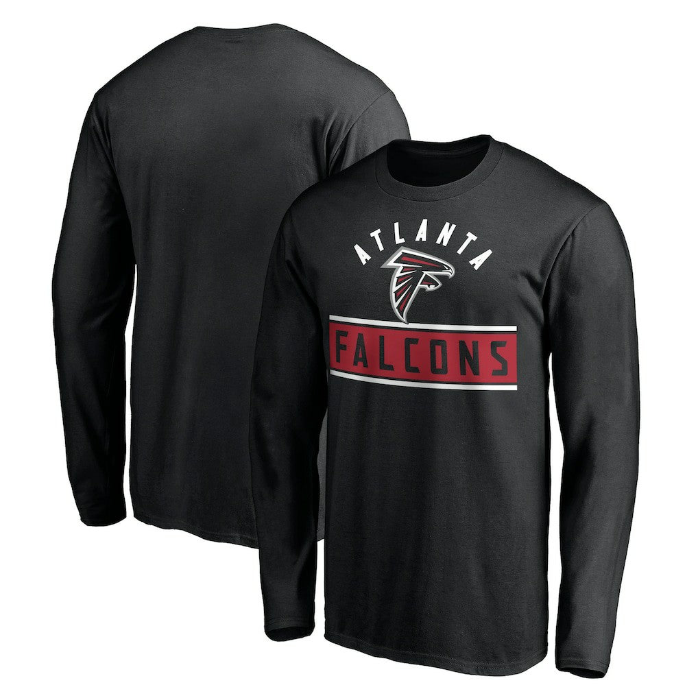 Atlanta Falcons Team Arch Knockout Long Sleeve T-Shirt Black | NFL