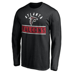 Atlanta Falcons Team Arch Knockout Long Sleeve T-Shirt Black | NFL