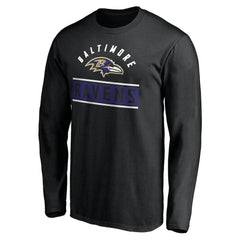 Baltimore Ravens Team Arch Knockout Long Sleeve T-Shirt Black | NFL
