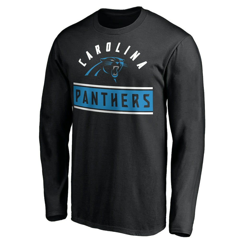 Carolina Panthers Team Arch Knockout Long Sleeve T-Shirt Black | NFL