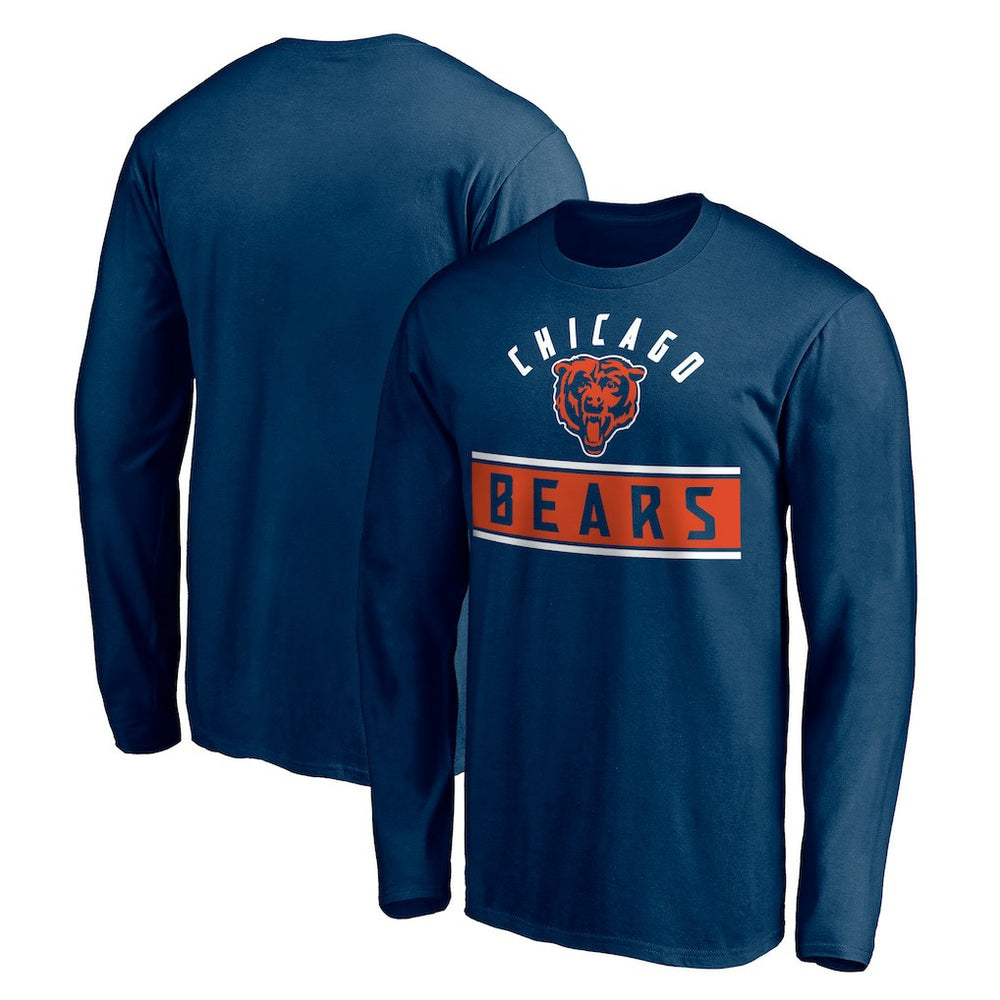 Chicago Bears Team Arch Knockout Long Sleeve T-Shirt Navy | NFL