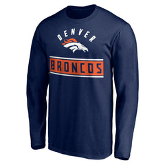 Denver Broncos Team Arch Knockout Long Sleeve T-Shirt Navy | NFL