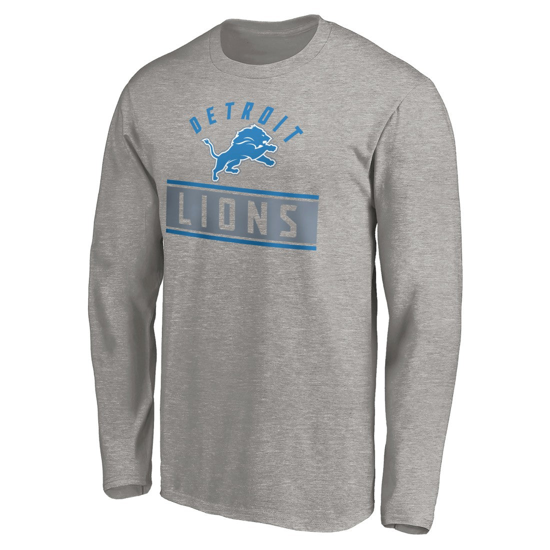 Detroit Lions Team Arch Knockout Long Sleeve T-Shirt Heather Gray | NFL