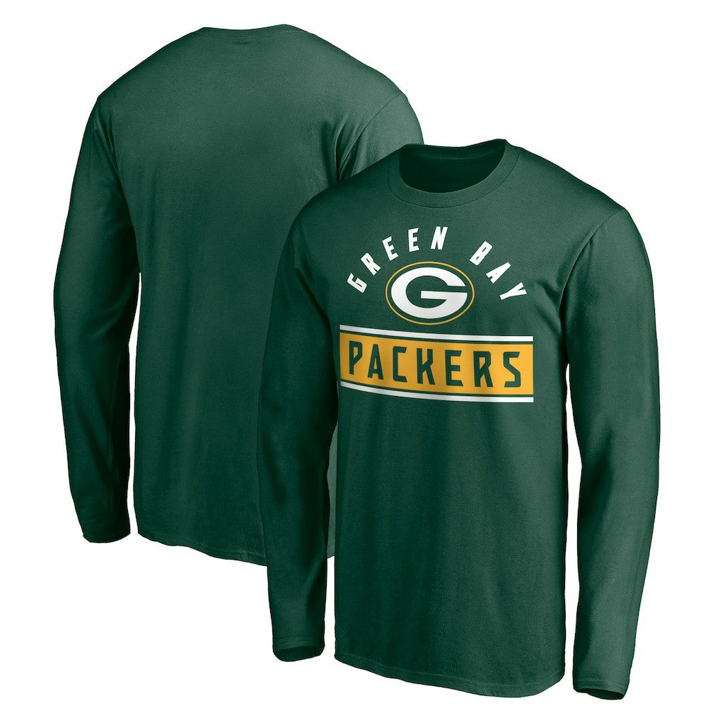 Green Bay Packers Team Arch Knockout Long Sleeve T-Shirt Green | NFL