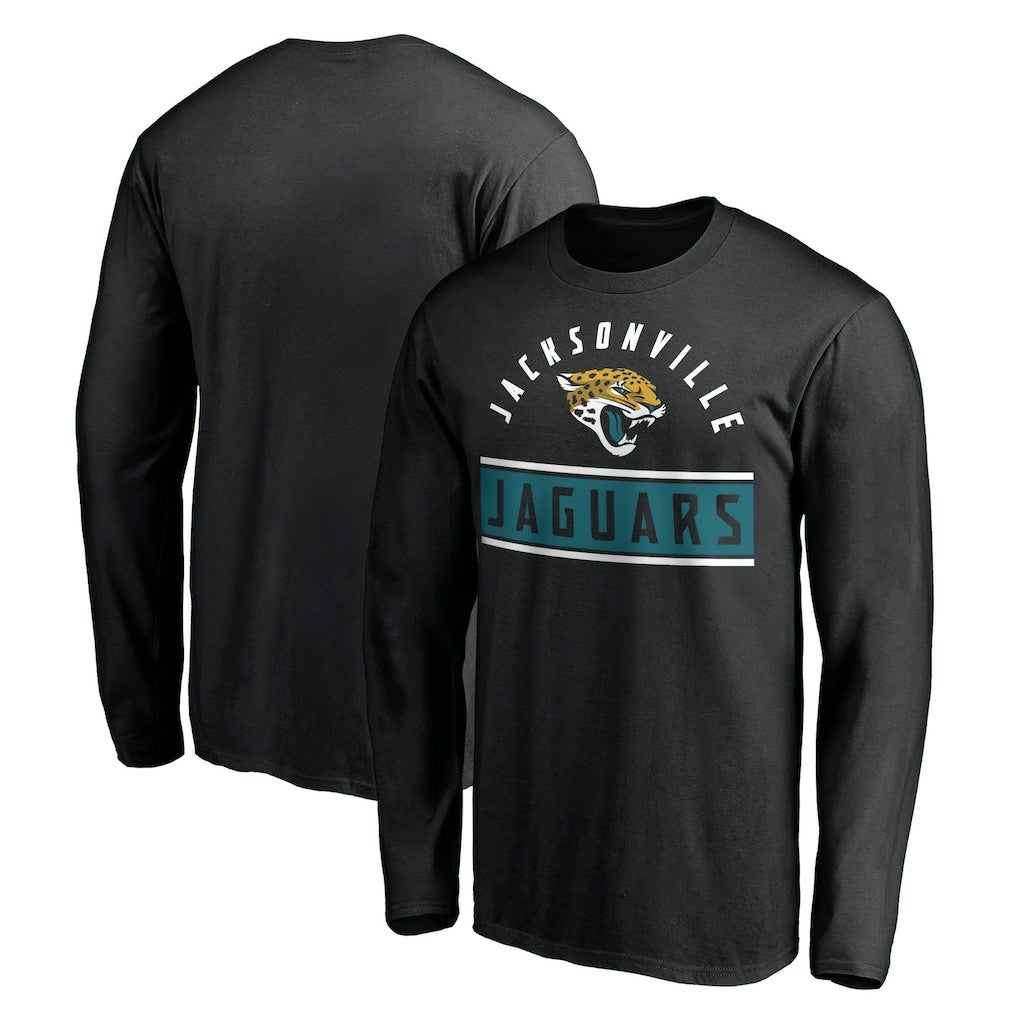 Jacksonville Jaguars Team Arch Knockout Long Sleeve T-Shirt Black | NFL