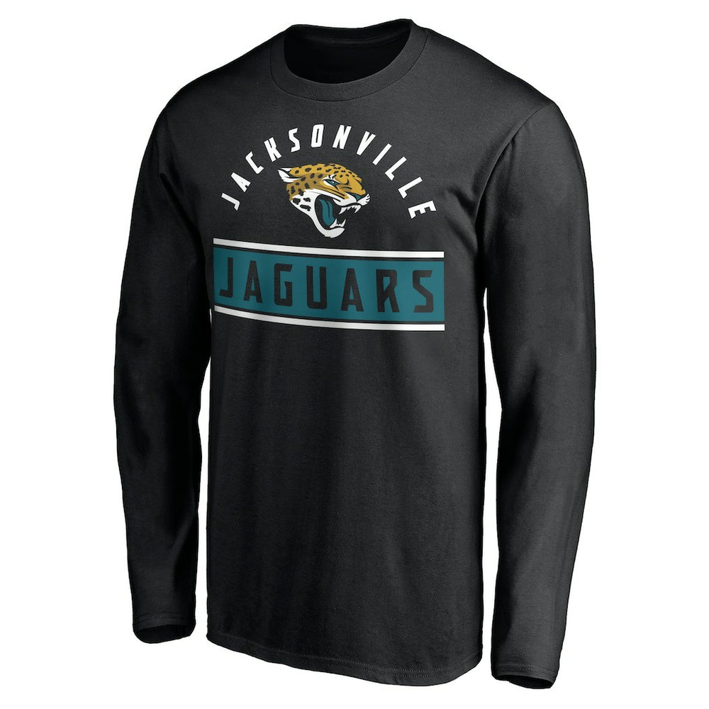 Jacksonville Jaguars Team Arch Knockout Long Sleeve T-Shirt Black | NFL