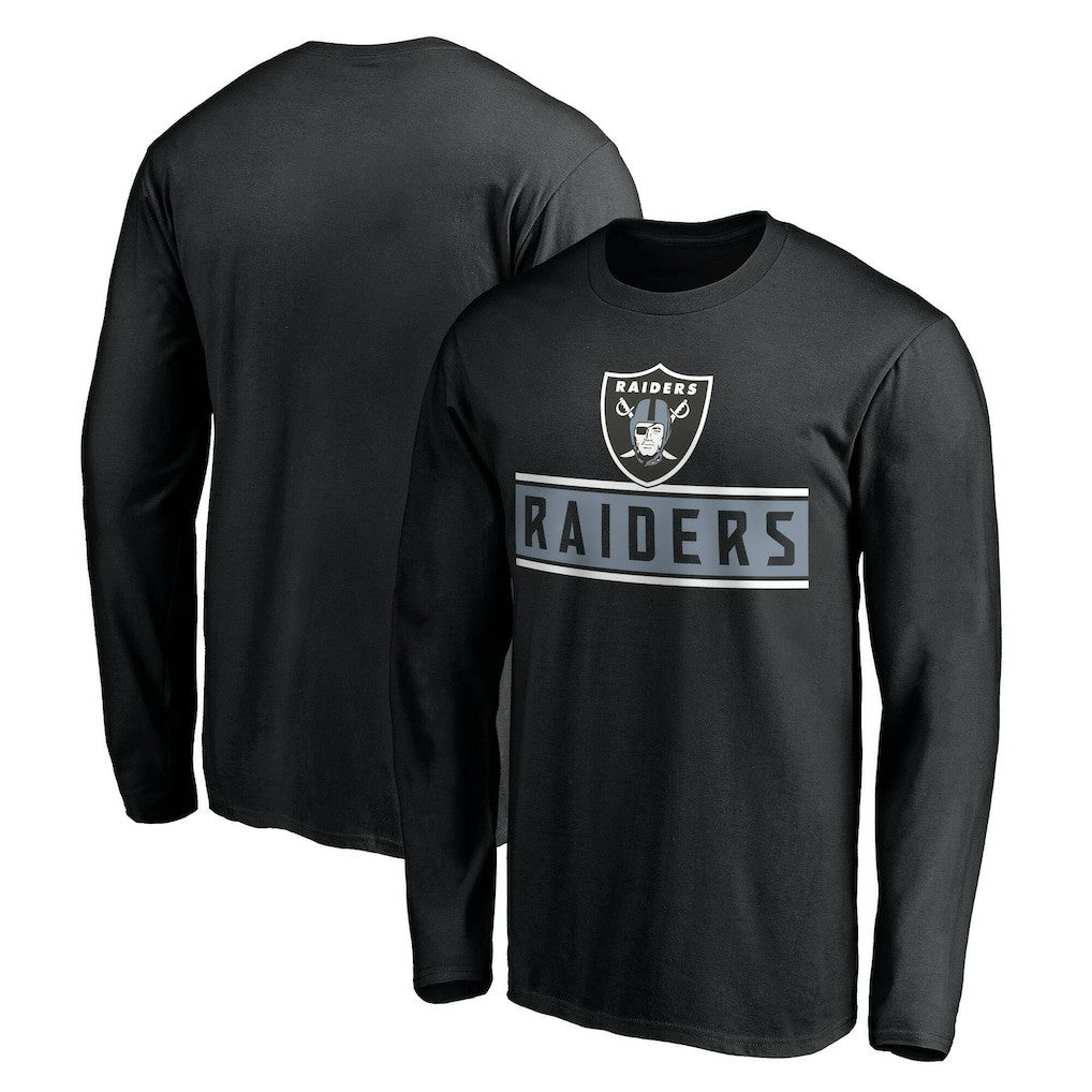 Las Vegas Raiders Team Arch Knockout Long Sleeve T-Shirt Black | NFL
