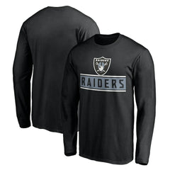 Las Vegas Raiders Team Arch Knockout Long Sleeve T-Shirt Black | NFL