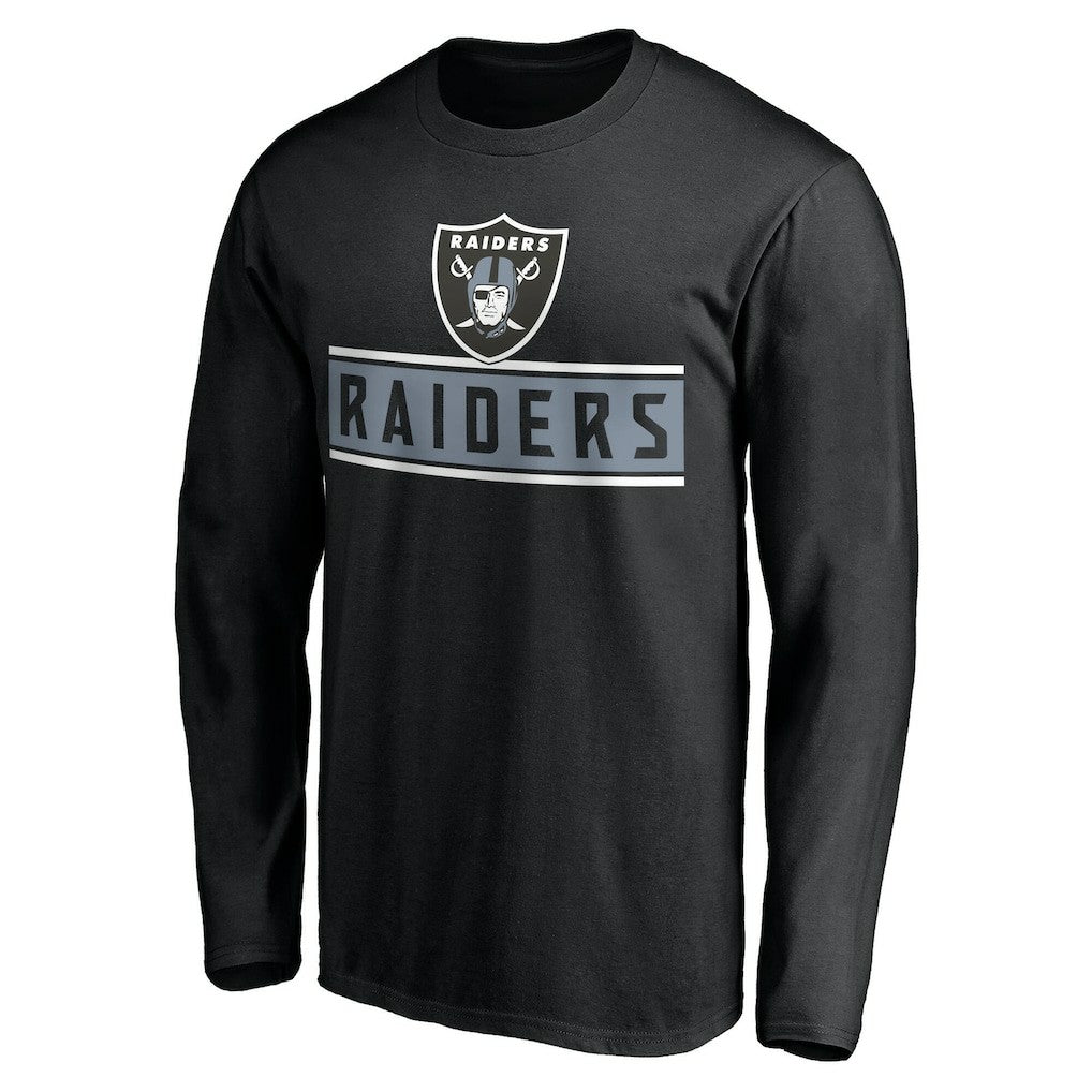Las Vegas Raiders Team Arch Knockout Long Sleeve T-Shirt Black | NFL